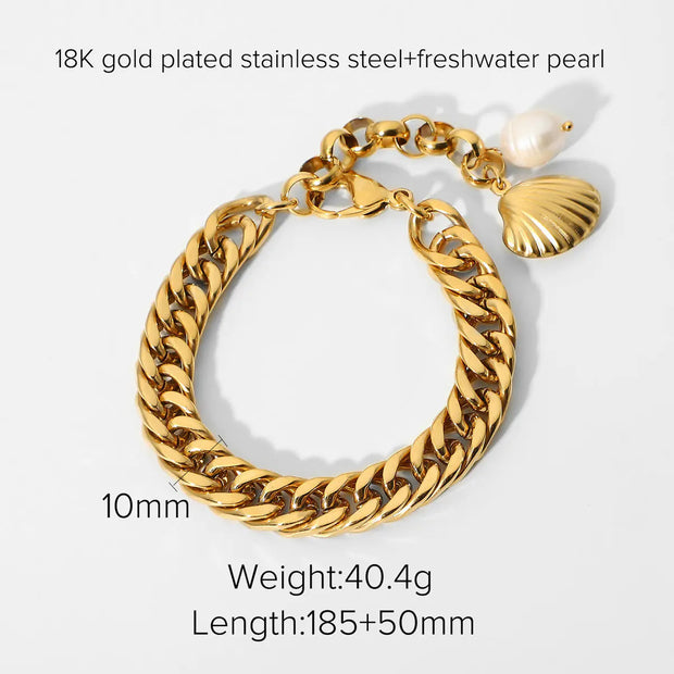 Stainless Steel Cuban Bracelet with Vintage Style for Women