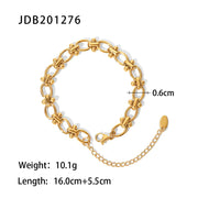 Stainless Steel Cuban Bracelet with Vintage Style for Women