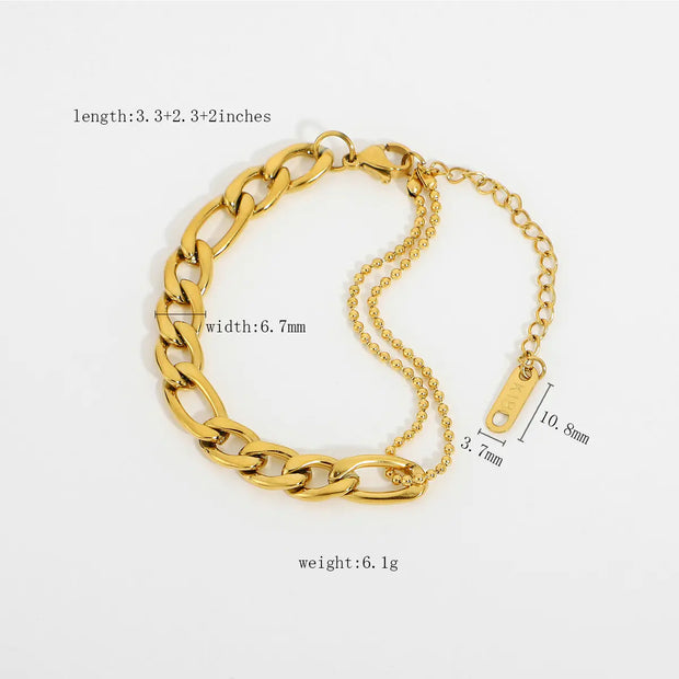 Stainless Steel Cuban Bracelet with Vintage Style for Women