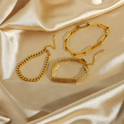Stainless Steel Cuban Bracelet with Vintage Style for Women