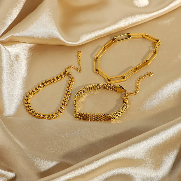 Stainless Steel Cuban Bracelet with Vintage Style for Women