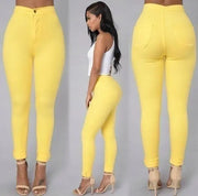 Jean skinny taille haute pour femmes.