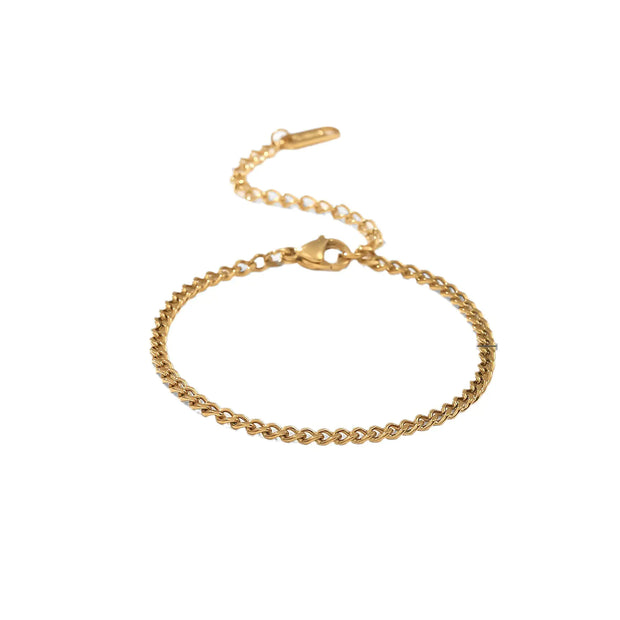 Stainless Steel Cuban Bracelet with Vintage Style for Women
