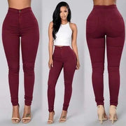 Jean skinny taille haute pour femmes.