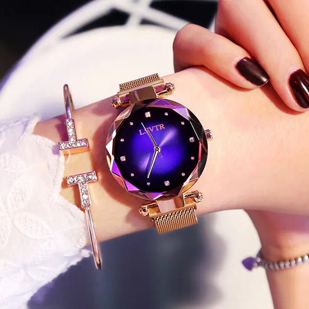 Women's Starry Quartz Watch with Magnetic Strap