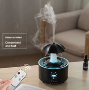 Humidificateur d'arôme rotatif élégant avec télécommande, idéal pour l'aromathérapie; améliore la qualité de l'air et la relaxation à la maison ou au bureau.
