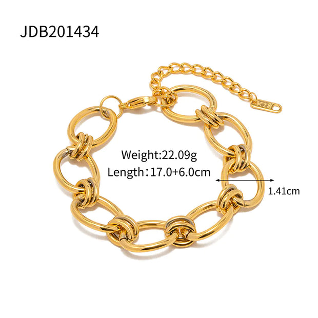 Stainless Steel Cuban Bracelet with Vintage Style for Women