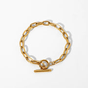 Stainless Steel Cuban Bracelet with Vintage Style for Women
