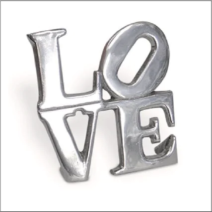 Accessoire déco moderne en métal représentant le mot LOVE pour embellir votre intérieur