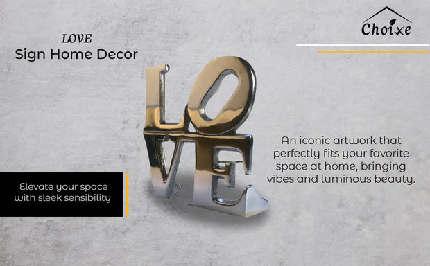 Accessoire déco moderne en forme de signe LOVE pour embellir votre intérieur avec style