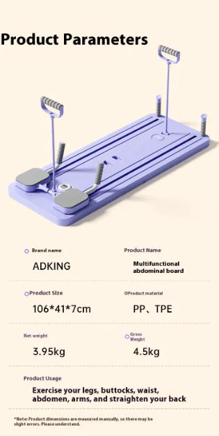 Planche de fitness multifonction Beautysky pour exercices des jambes, fessiers et abdomen