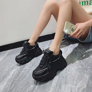 Baskets plateforme femme Beautysky en noir avec semelles épaisses pour un style moderne et tendance