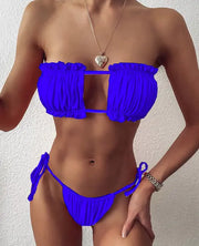 bikini bandeau plissé Beautysky, chic and comfortable swimwear for summer