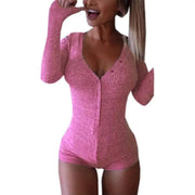 Robe corps moulant femme Beautysky en rose avec manches longues et décolleté en V
