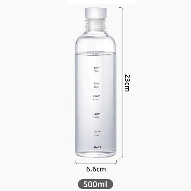 Bouteille plastique écologie de 500 ml avec marquage horaire pour suivre votre hydratation