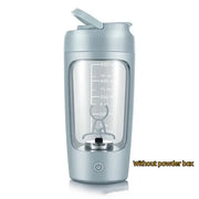 Bouteille shaker protéine électrique Beautysky en gris avec doseur intégré et design pratique