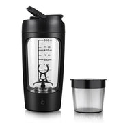 Bouteille shaker protéine électrique Beautysky en noir avec cuve transparente et mesure intégrée