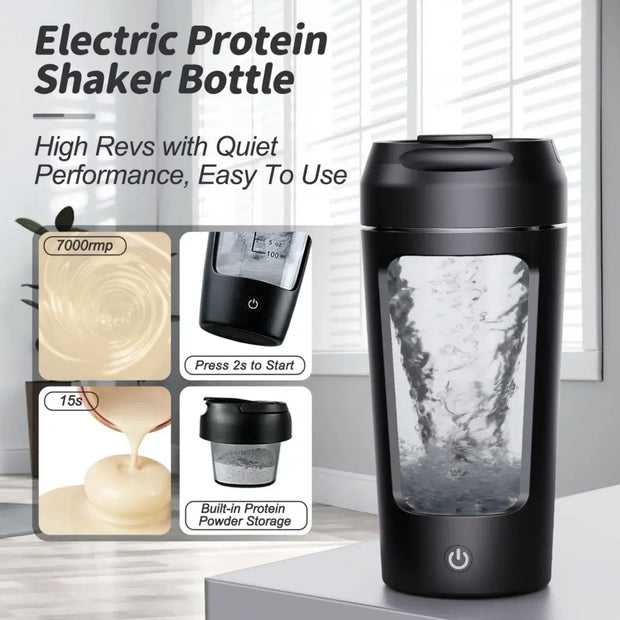 Bouteille shaker protéine électrique Beautysky avec stockage de poudre et fonctionnement silencieux