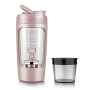 Bouteille shaker protéine électrique Beautysky en rose avec des mesures et un couvercle séparé