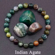 Bracelet pierre améthyste avec des perles colorées en agate indienne et pierres semi-précieuses
