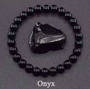 Bracelet pierre améthyste en perles noires de Beautysky avec un éclat brillant