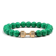 Bracelet en pierre volcanique verte de Beautysky avec breloques dorées pour un style unique
