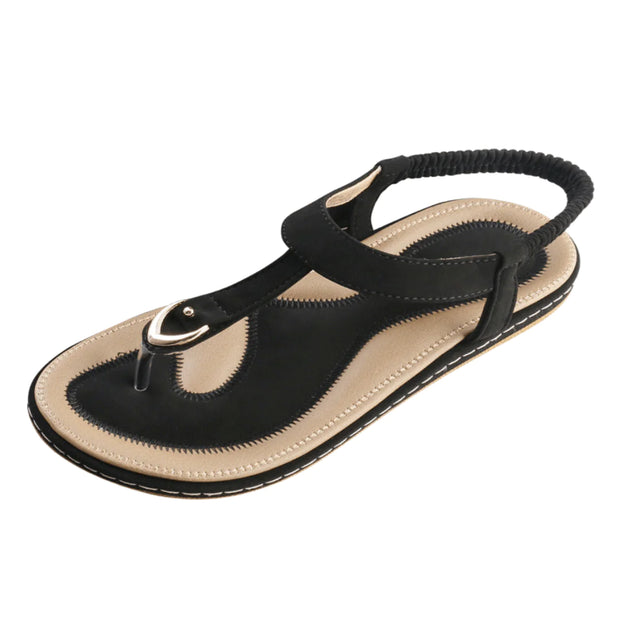 Sandales Beautysky élégantes noires avec semelle ergonomique, idéales comme chaussures ergonomiques été