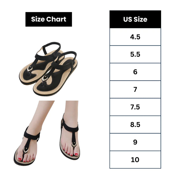 Chaussures ergonomiques été Beautysky en noir avec tongs confortables et semelle flexible