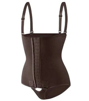 Combinaison amincissante ajustable Beautysky en brun avec bretelles et fermeture à crochets