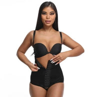 Combinaison amincissante ajustable Beautysky en noir avec fermeture éclair et soutien-gorge intégré