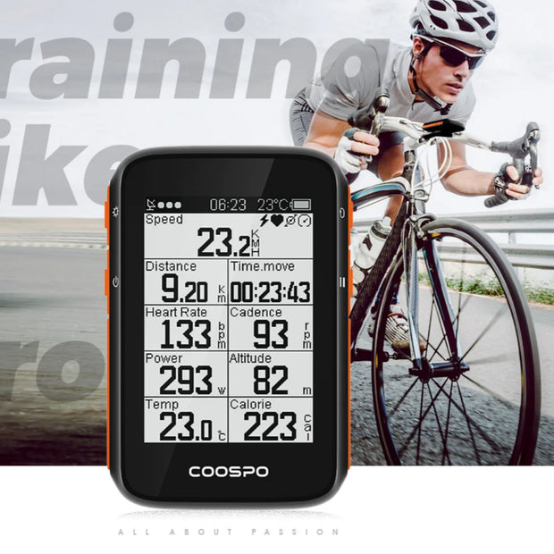 Moniteur de fréquence cardiaque COOSPO avec affichage de la vitesse et des données de cyclisme