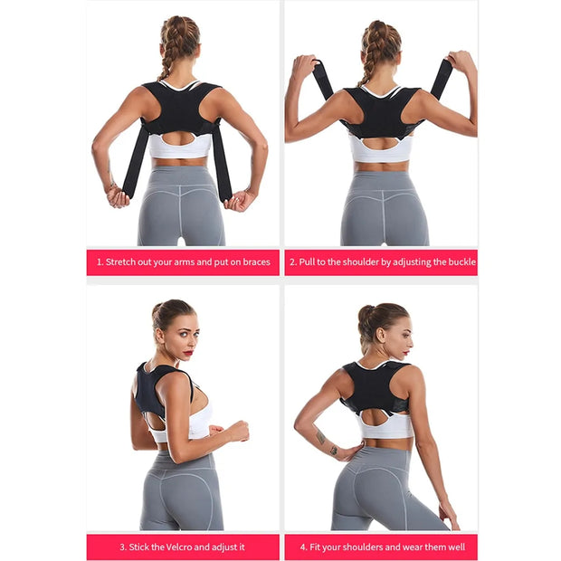 Correcteur de posture réglable Beautysky avec bretelles ajustables pour un maintien optimal du dos