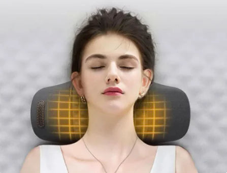 Coussin massant cervical chauffant Beautysky en utilisation avec chaleur relaxante pour soulager la tension