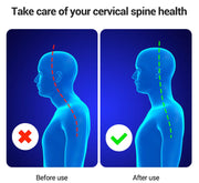 Avant et après l'utilisation d'un coussin massant cervical chauffant pour améliorer la posture du cou