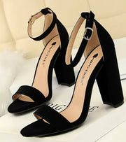 Sandales à talons hauts de 9,5 cm pour femmes, chaussures d'été brides à la cheville.