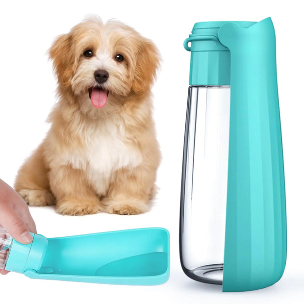 Distributeur d'eau portable pour animaux avec bol intégré, idéal pour les promenades et les voyages