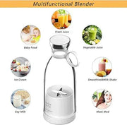 Beautysky Multifunctional Portable Blender for Smoothies with various function icons including juice and ice cream