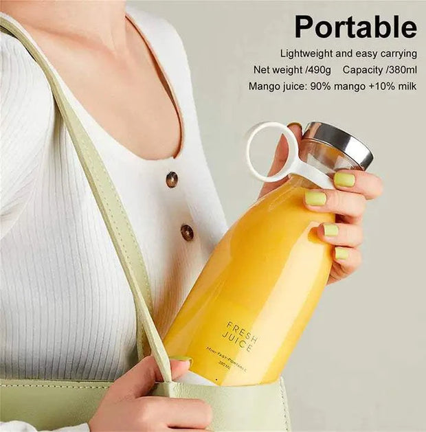 Beautysky portable blender for smoothies in a stylish bottle with mango juice blend