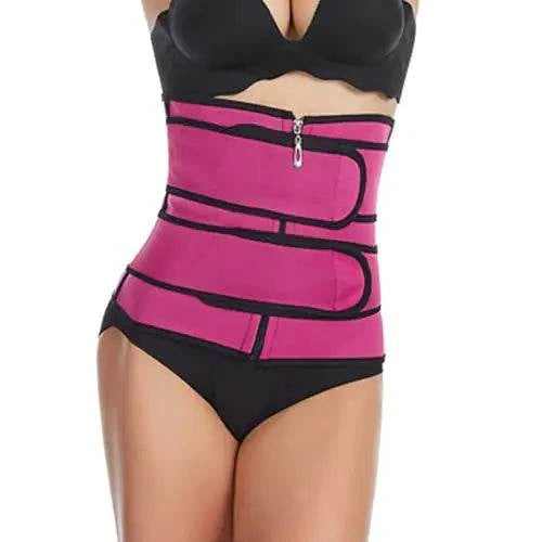 Gaine amincissante taille Beautysky en rose avec plusieurs bandes réglables pour un ajustement parfait