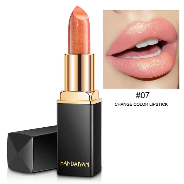 Rouge à lèvres pailleté imperméable de Beautysky en teinte changeante pour un look glamour