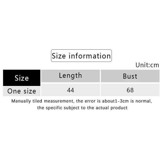 Haut corset croisé femme d'une seule taille avec des dimensions de 44 cm de longueur et 68 cm de bustes