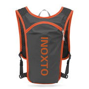 Sac à dos hydratation running Beautysky en gris avec des accents oranges, idéal pour les coureurs.
