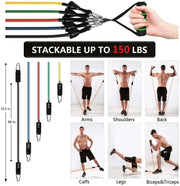 Kit bandes résistance entraînement avec différents niveaux de résistance et options d'exercice pour tout le corps