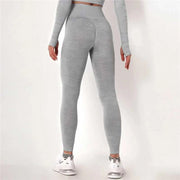 Leggings fitness taille haute Beautysky gris avec un design ajusté pour un confort optimal lors de l'entraînement