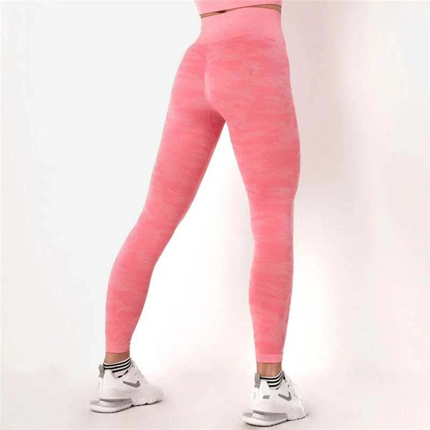 Leggings fitness taille haute en rose avec un design confortable pour les activités sportives