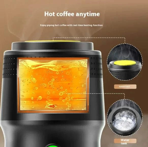 Machine à café portable Beautysky avec fonction de chauffage en temps réel pour un café chaud à tout moment
