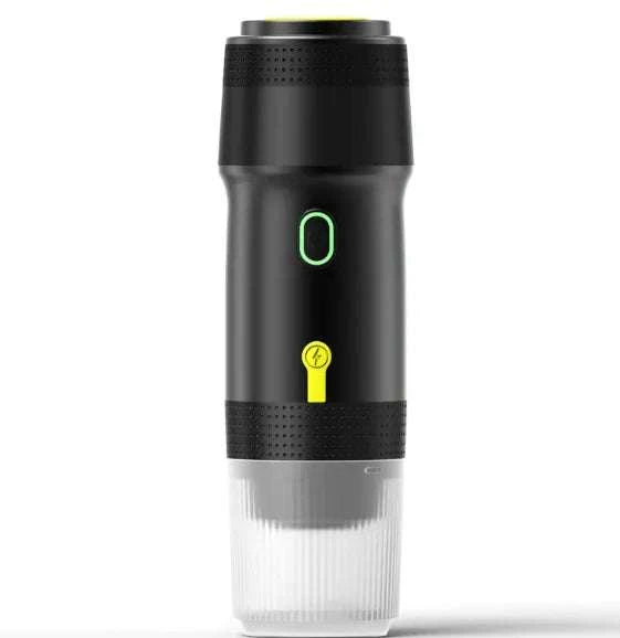 Machine à café portable Beautysky compacte avec un design noir et un bouton de fonctionnement facile