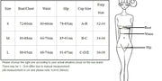 Size chart for maillot de bain string rayé, displaying bust, waist, hip measurements, cup size, and European size guide.