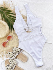 Sexy one-piece swimsuit with strap details by Beautysky.