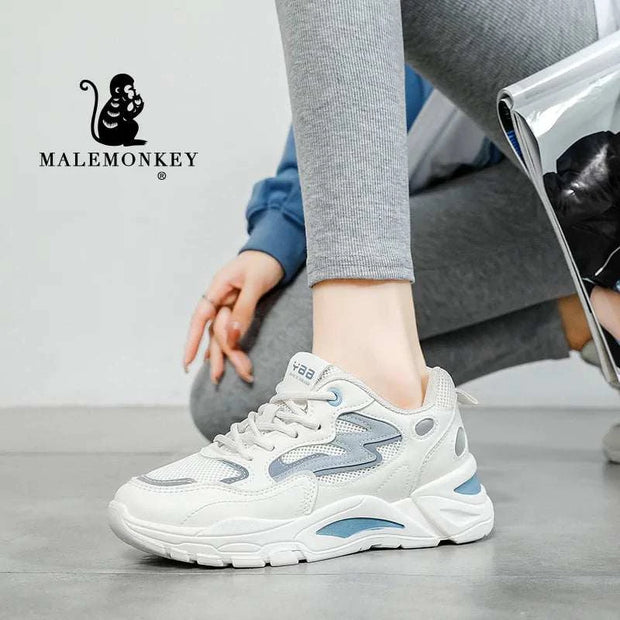Baskets compensées femmes Beautysky en blanc avec style sportif pour un confort optimal